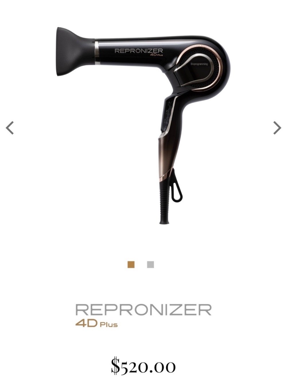 Hairbeauron 3D Plus White Curling Iron & Repronizer 4D Plus Black Hair Dryer Set